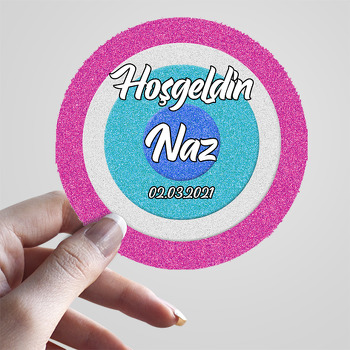 Pembe Nazar Boncuğu Temalı Sticker