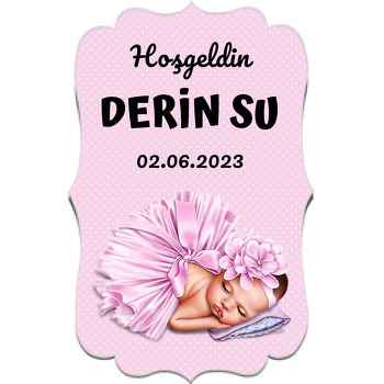 Pembe Peri Bebek ile Pembe Fon Temalı Özel Kesim Magnet