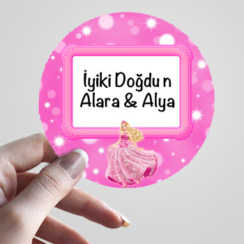 Pembe Prenses Temalı Sticker