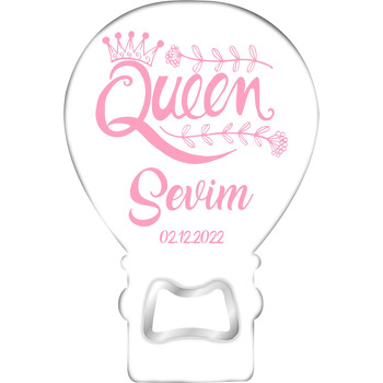 Pembe Queen Temalı Balon Magnet Açacak