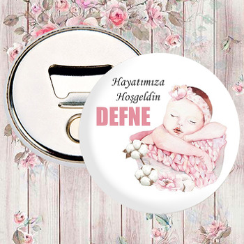 Pembe Sepette Uyuyan Bebek Temalı Magnet Açacak