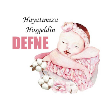 Pembe Sepette Uyuyan Bebek Temalı Sticker