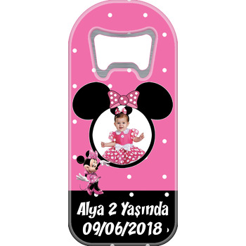 Pembe Siyah Mickey TemalıUzun Magnet Açacak