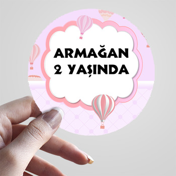 Pembe Soft Uçan Balonlar Temalı Doğum Günü Sticker