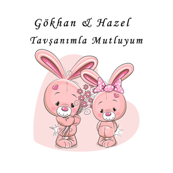 Pembe Tavşan Temalı Sticker