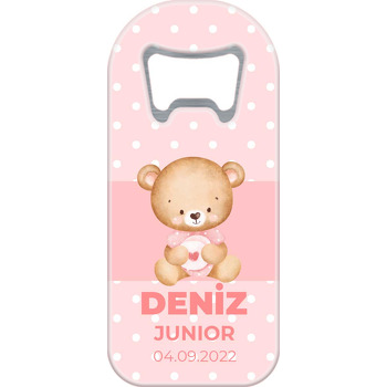 Pembe Teddy Ayıcık Temalı Uzun Magnet Açacak