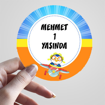 Penguen ile Planör Temalı Parti Sticker