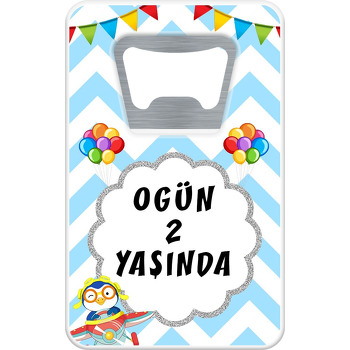 Penguen ile Timsah Temalı Dikdörtgen Magnet Açacak