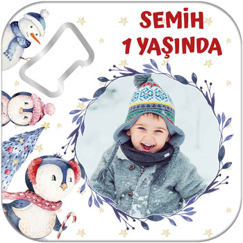 Penguen Partisi Temalı Kare Magnet Açacak