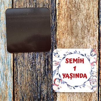 Penguen Partisi Temalı Kare Magnet