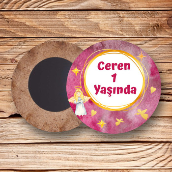 Peri Temalı Ahşap Daire Magnet