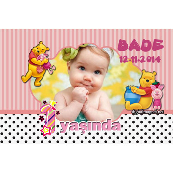 Piglet Winnie The Pooh Temalı Plastik Magnet