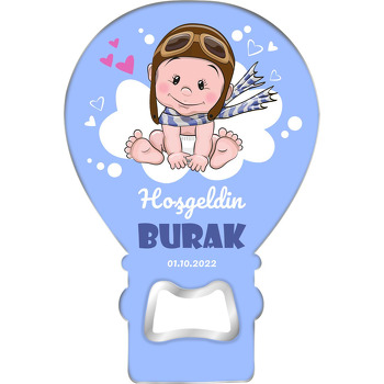 Pilot Bebek ile Mavi Fon Temalı Balon Magnet Açacak