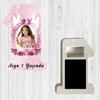 Pink Angel Wings Temalı Doğum Günü Magnet Açacak