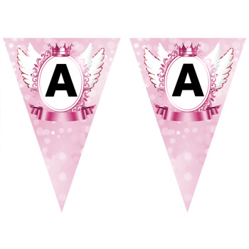 Pink Angel Wings Temalı Parti Banner Flama