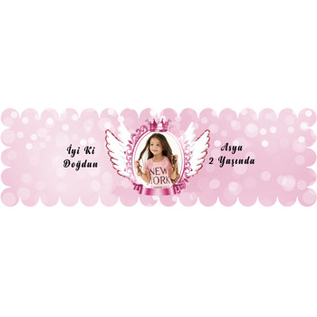 Pink Angel Wings Temalı Peçete Sargısı