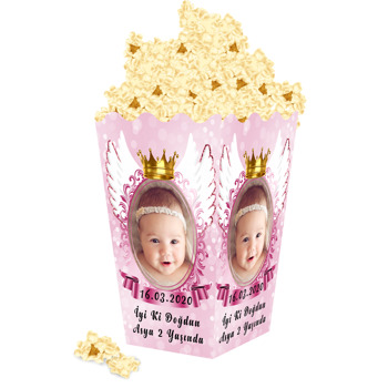 Pink Angel Wings Temalı Popcorn Kutusu