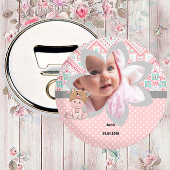 Pink Baby Temalı Hoşgeldin Bebek Magnet Açacak