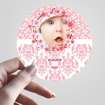 Pink Flower Temalı Resimli Sticker