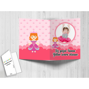 Pink Princess Temalı Anı Kartı