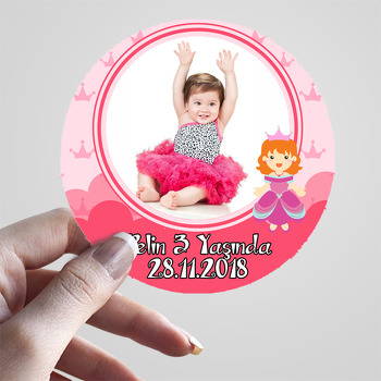 Pink Princess Temalı Resimli Sticker