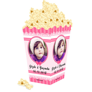 Pink Ribbon Temalı Popcorn Kutusu