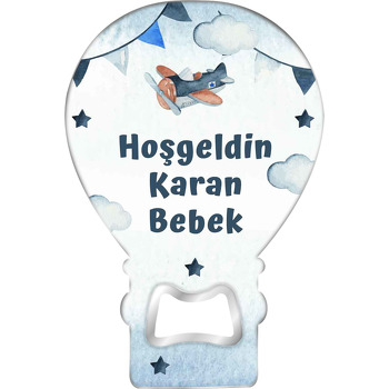 Planör ile Lacivert Suluboya Etki Temalı Balon Magnet Açacak