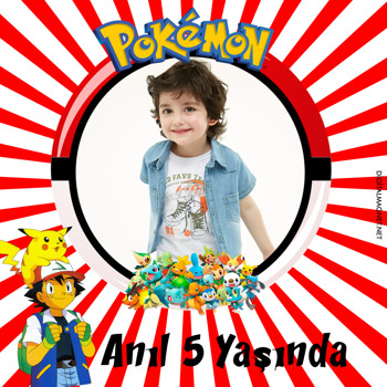 Pokemon Temalı Kare Parti Afiş