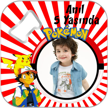 Pokemon Temalı Kare Magnet Açacak