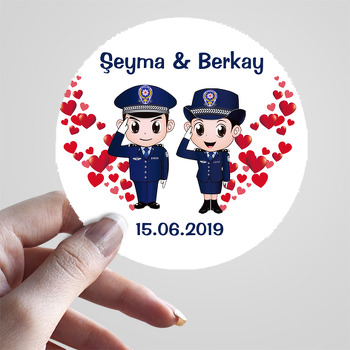 Polis Temalı Doğum Günü Sticker