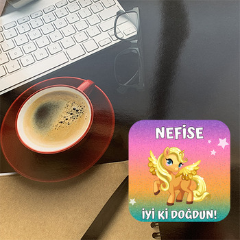 Pony Simli Fon Temalı Bardak Altlığı