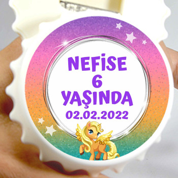 Pony Simli Fon Temalı Kapak Şekilli Magnet Açacak