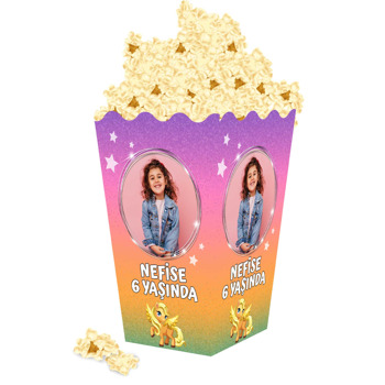 Pony Simli Fon Temalı Popcorn Kutusu