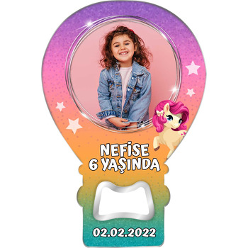 Pony Simli Fon Temalı Resimli Balon Magnet Açacak