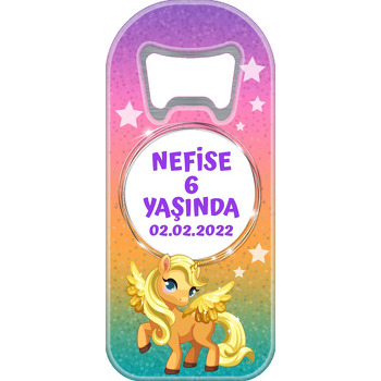 Pony Simli Fon Temalı Uzun Doğum Günü Magnet Açacak