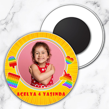 Popit Temalı Daire Plastik Magnet