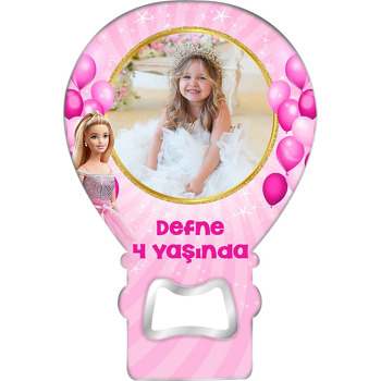 Prenses ile Pembe Balonlar Temalı Resimli Balon Magnet Açacak