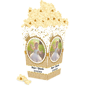 Prenses Taç Gold Temalı Popcorn Kutusu