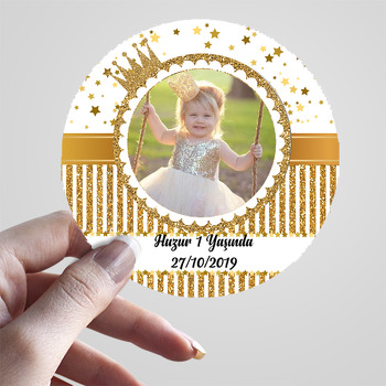 Prenses Taç Gold Temalı Resimli Sticker