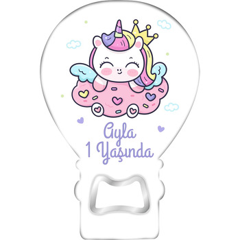 Prenses Unicorn ile Pembe Bulut Temalı Balon Magnet Açacak