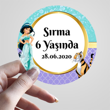 Prenses Yasemin Temalı Parti Sticker