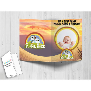 Puffin Rock Temalı Anı Kartı