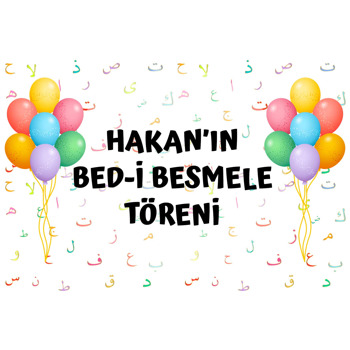 Renkli Balonlar ile Elif Ba Harfleri Temalı Magnet