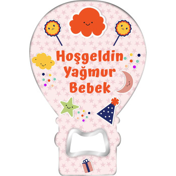 Renkli Bulutlar ile Yıldız Fon Temalı Balon Magnet Açacak