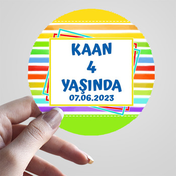 Renkli Çizgiler Temalı Sticker