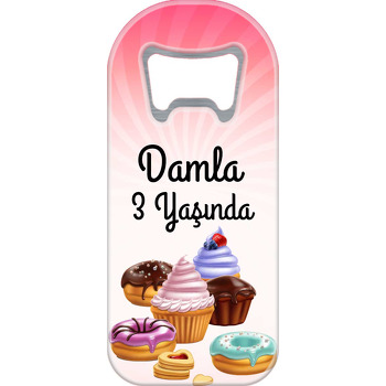 Renkli Cupcake ile Donutlar Temalı Uzun Magnet Açacak