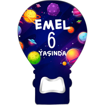 Renkli Gezegenler ile Mavi Uzay Temalı Balon Magnet Açacak