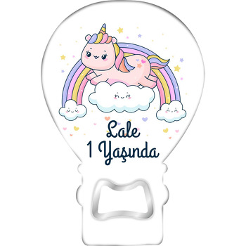 Renkli Kalpler Bulut ve Unicorn Temalı Balon Magnet Açacak