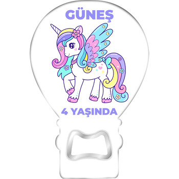 Renkli Kanatlı Unicorn Temalı Balon Magnet Açacak