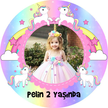 Renkli Unicorn Temalı Sticker